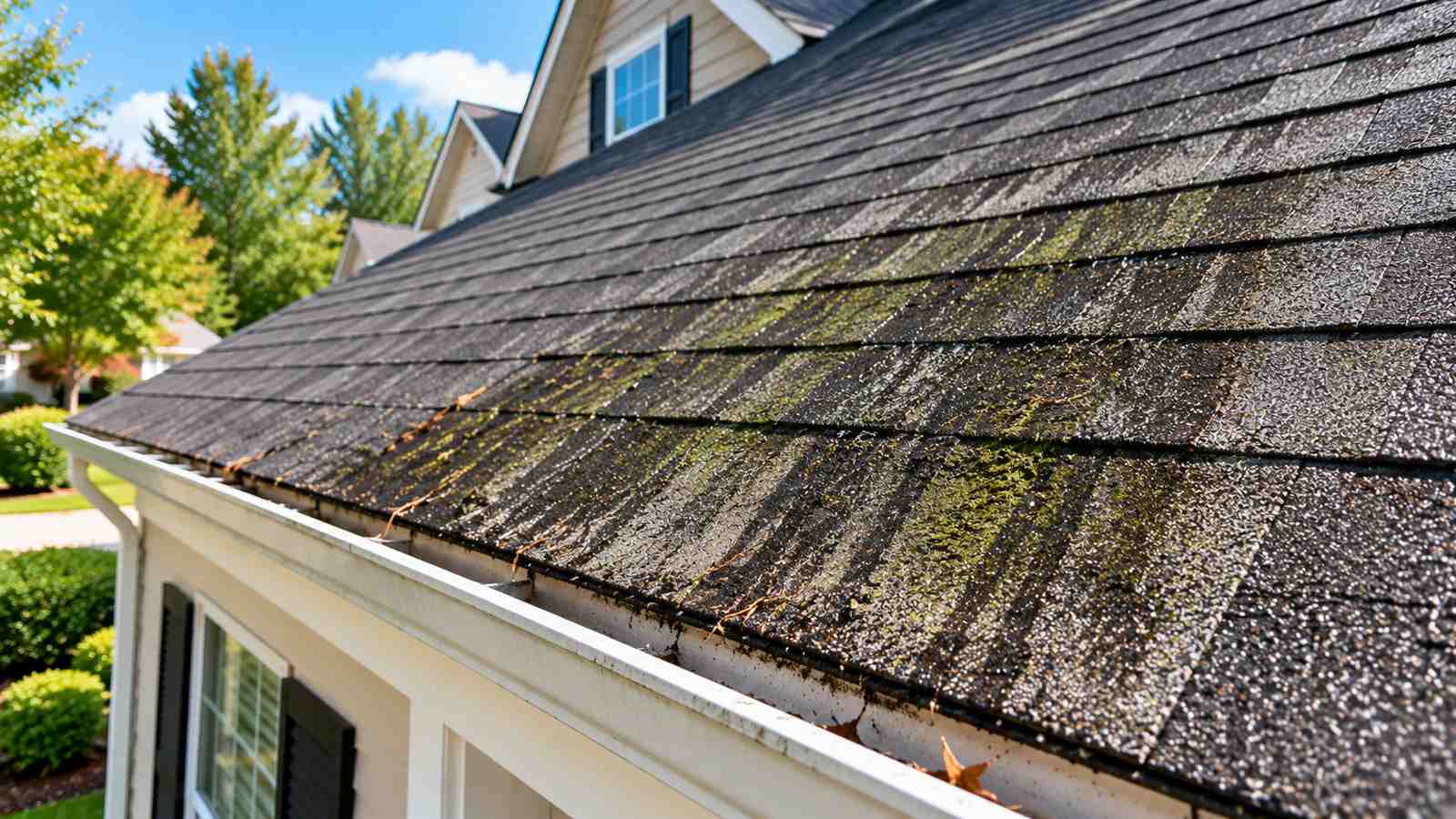Before roof pressure washing